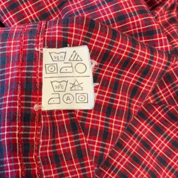 Chaps Men's Burgundy Checkered Button Down Shirt - Picture 6 of 6